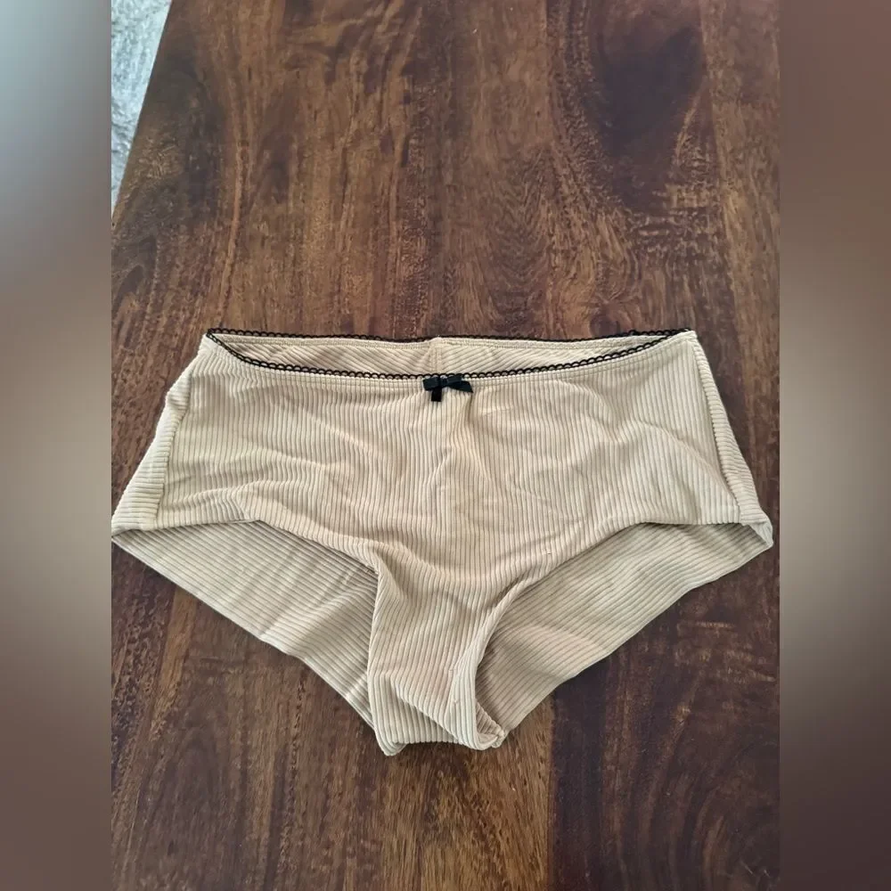 Frankie’s Bikinis Lisa Ribbed Bikini Bottom - suntanned